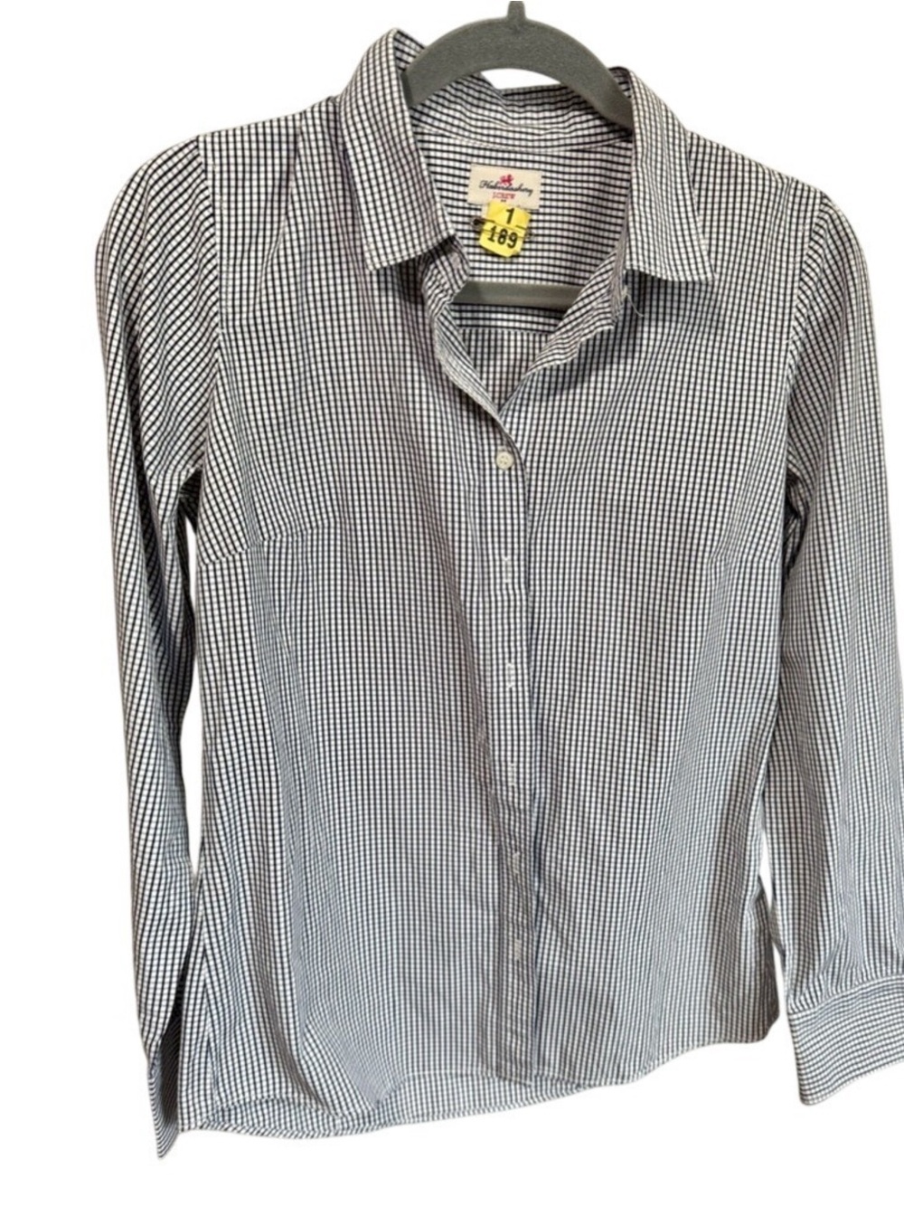 J. Crew Black and White Gingham Button-Down Shirt